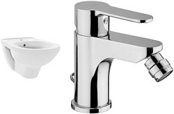 Биде подвесное со смесителем и донным клапаном Villeroy & Boch ONovo + Blu 54600001 + BLU135CR